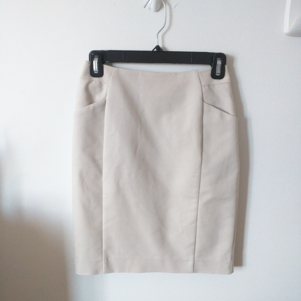 Cream pencil skirt